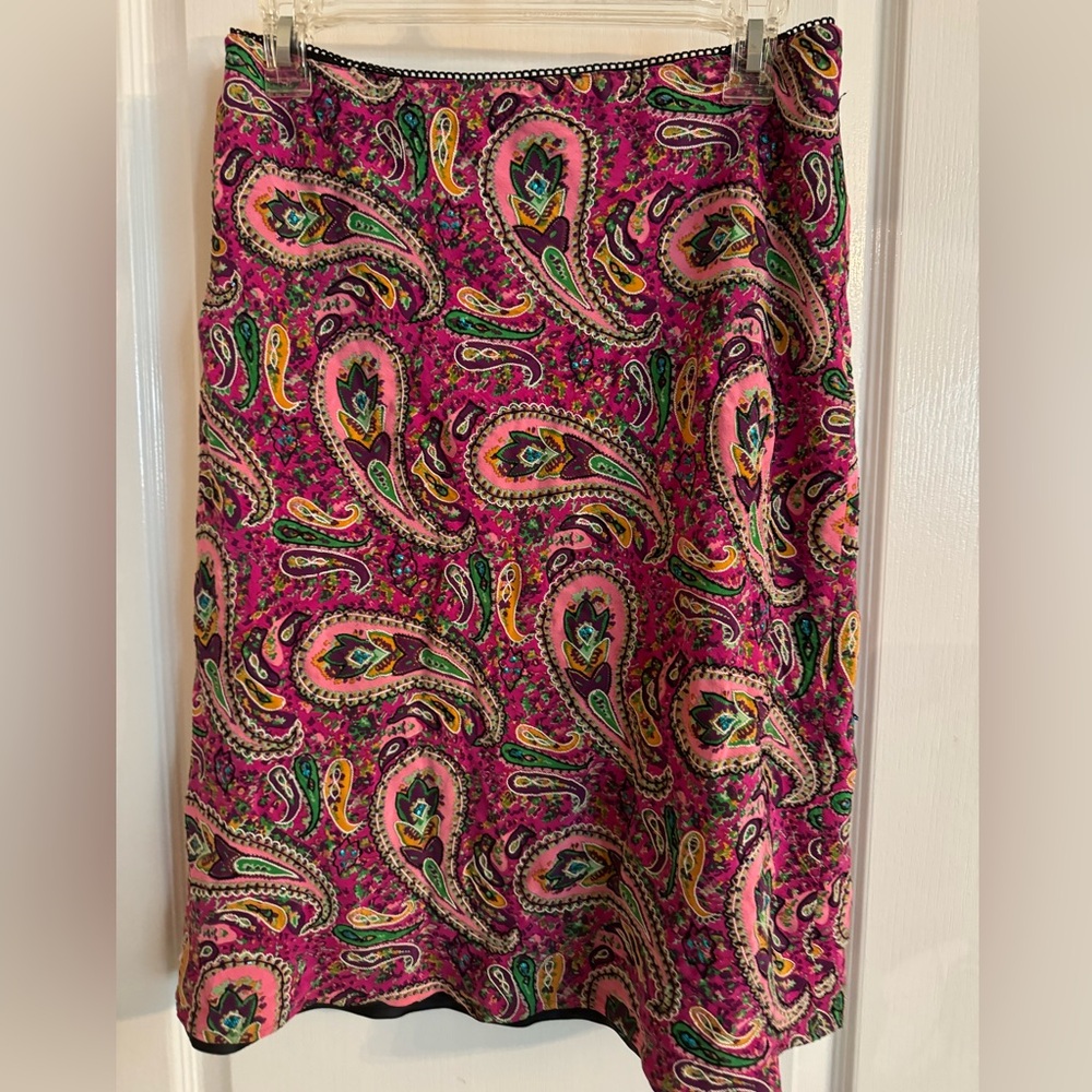 Vintage Fully Lined Y2K Silk Skirt with Sequins by Pure Joy Size Small